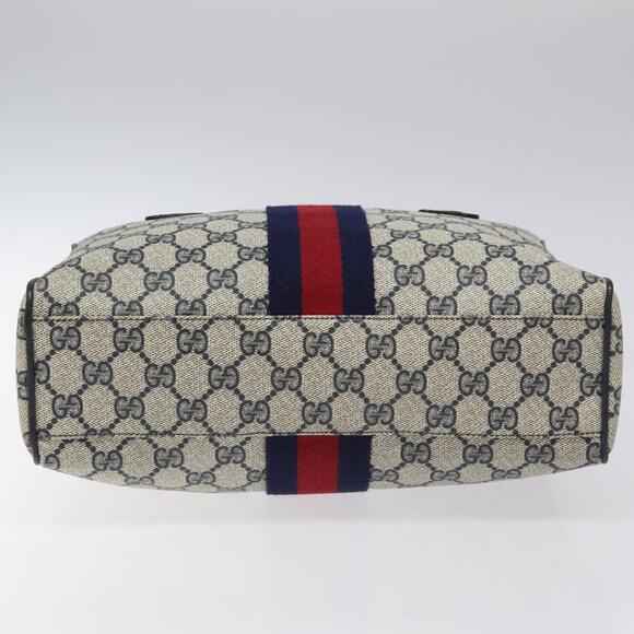 GUCCI GG Supreme Sherry Line Hand Bag Pvc Leather Navy Red 67 02 67 02 - Picture 9 of 16